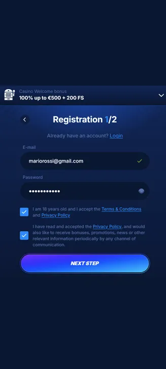 Processus d'inscription de Boomerang Bet sur mobile Processus d'inscription de Boomerang Bet sur mobile